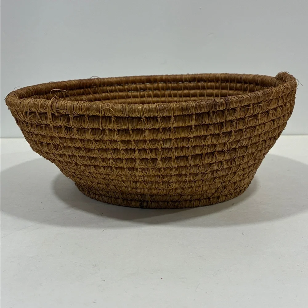 Handwoven Brown Basket W/ a Bendy Flowy Feel Very Sturdy Bread Basket  Holiday